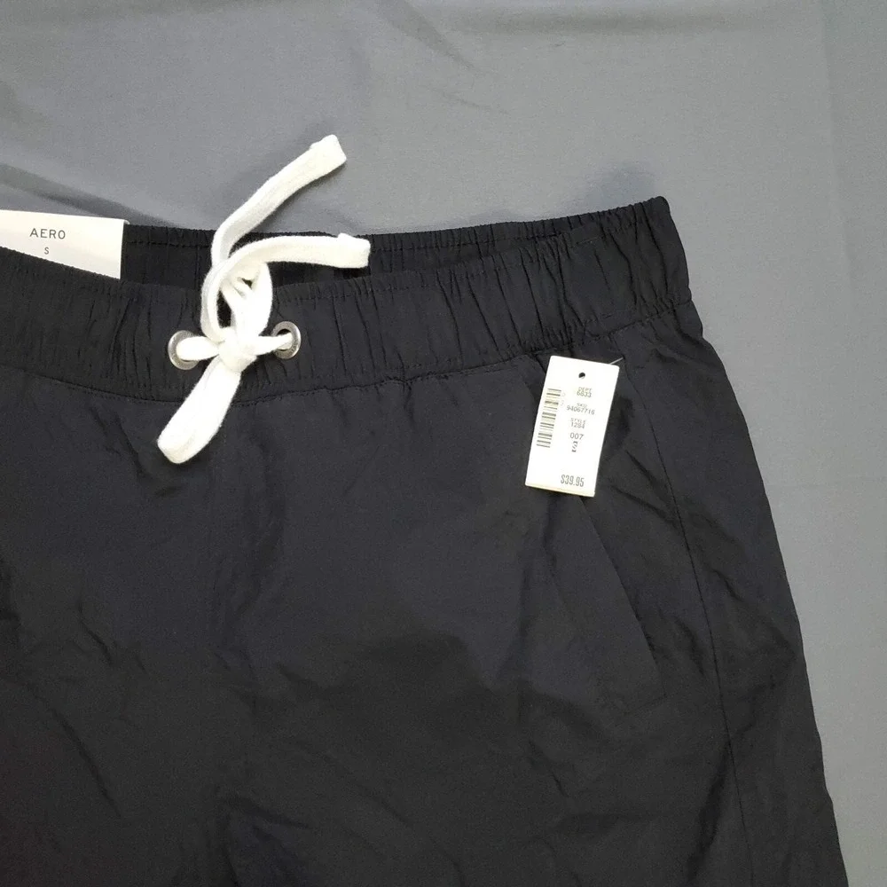 Aeropostale‎ Mens Black Nylon Graphic Board Shorts Swim Trunks Small NWT